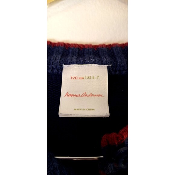 HANNAH ANDERSON Knit Floral Print Button Up Cardigan Girls Sz 6/7 Cottage Core - Picture 3 of 8